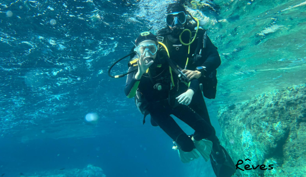 Gabriel a fait son baptême de plongée