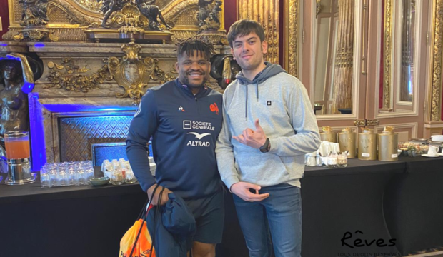 Romain a rencontré les joueurs de l'équipe de France de Rugby