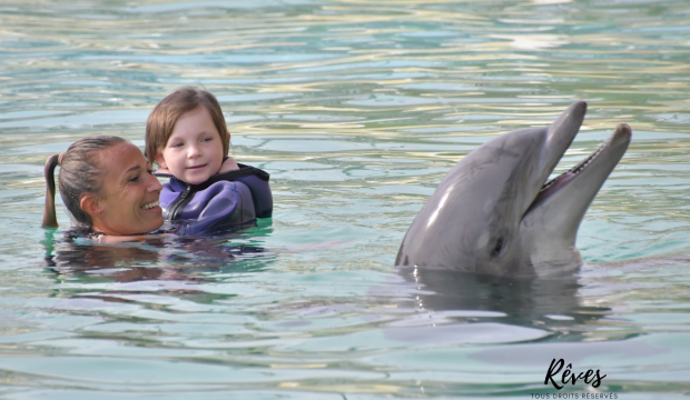 Ninon a nagé avec les dauphins