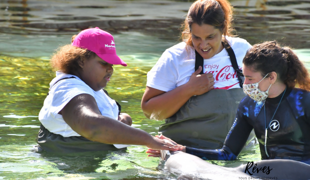 Naïa  a approché les dauphins